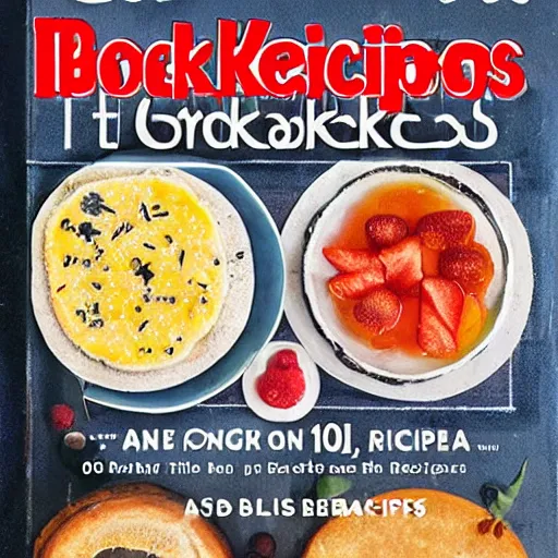 Prompt: a book cover of 101 recipes for breakfast