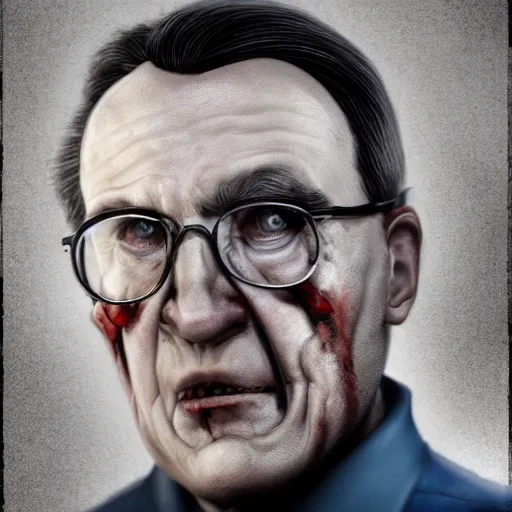 Image similar to Ion Iliescu as a zombie, artstation, dramatic lighting, octane render, 4k