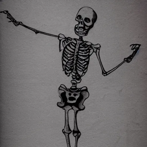 Image similar to a beautiful skeleton dancing