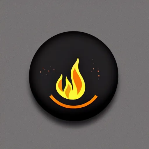 Image similar to a photo of a retro 1 9 7 0 s minimalistic clean fire flames warning enamel pin, studio lighting, behance