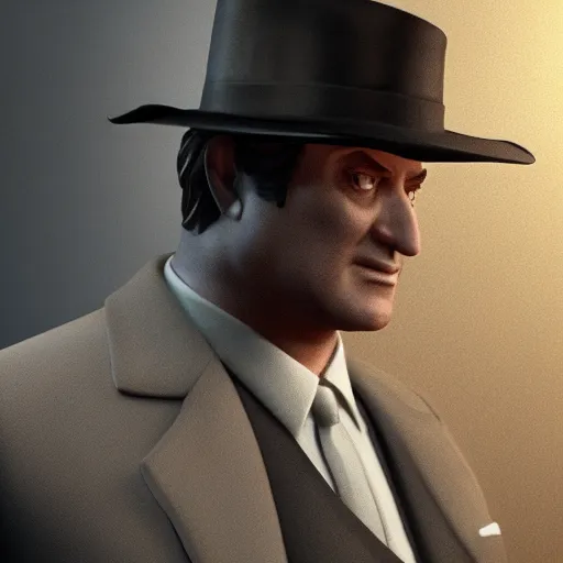 Image similar to don corleone as a pixar character : : unreal engine, octane render, 3 d render, photo - realistic, cg, visualisation, 4 k
