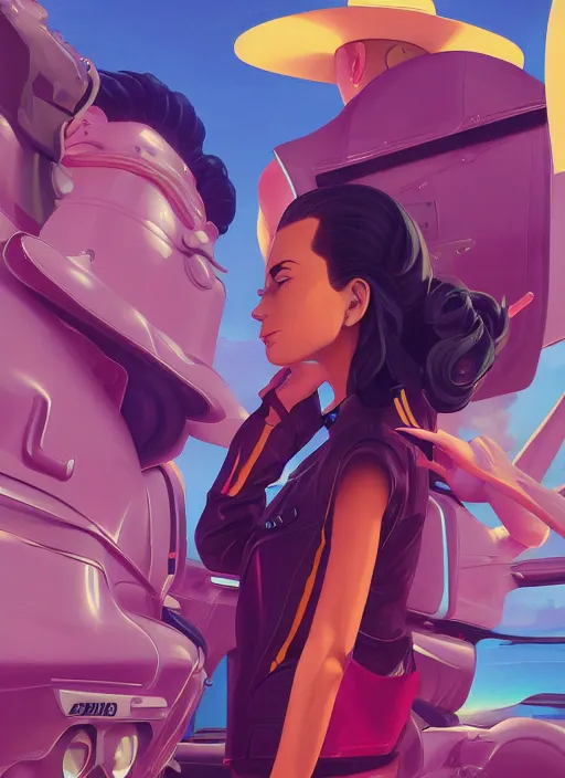 Prompt: latino - futurist latinos, zoot suits and lowriders, fashionable, driving the metaverse | hyperrealistic oil painting | by makoto shinkai, ilya kuvshinov, lois van baarle, rossdraws | afrofuturism, in the style of boondocks, trending on artstation | dark color scheme