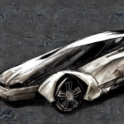 Image similar to concept art of a car in the style of dishonored game