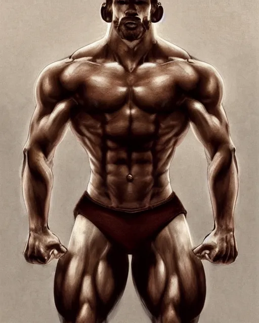 Image similar to gigachad luigi bodybuilder jumping by ilya kuvshinov, ernest khalimov body by krista sudmalis, super mario bros symmetrical face concept art, hyper realistic, intricate, elegent, highly detailed, digital painting, concept art, smooth, sharp, focus, illustration, art by artgerm and greg rutkowski and alphonse mucha, artstation