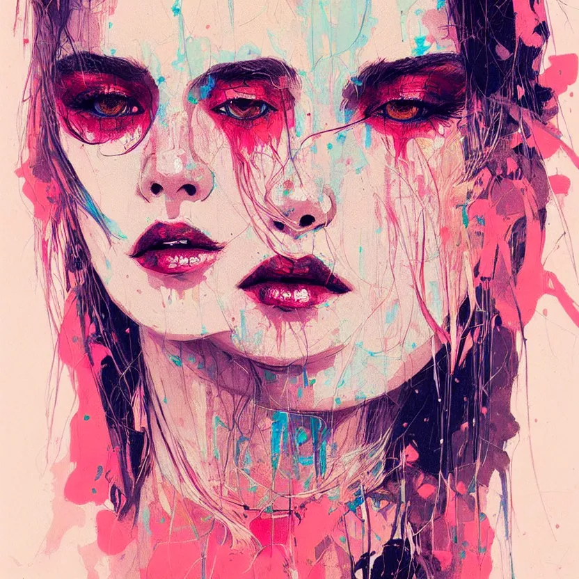 Image similar to close up portrait painting of an alternative artistic bohemian female, concept art, intricate details, aesthetically pleasing pastel colors, art by conrad roset, impressionism, portrait