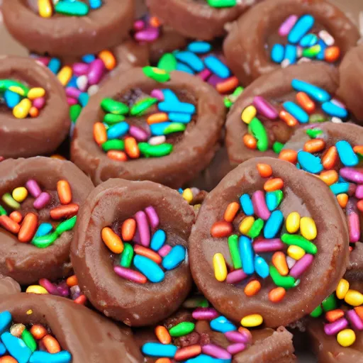 Prompt: sprinkle fudge donut 4k