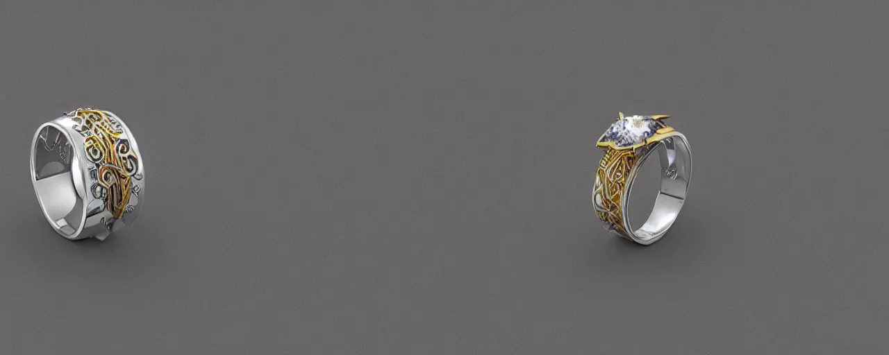 Image similar to simple silver magic crystal ring, gold, smooth, crystal, engravings, diamonds, product design, jewelry, colorful, art by gerald brom, greg rutkowski and artgerm, photo realism, unreal engine, c 4 d