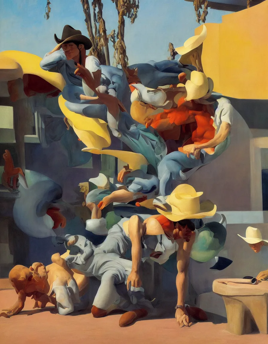 Prompt: a cowboy turning into bloomsby edward hopper. tropical sea slugs. complementary colors. national geographic. 8 k, rendered in octane, smooth gradients. sculpture by antonio canova. a cowboy by slim aarons, by zhang kechun, by lynda benglis, by frank frazetta.