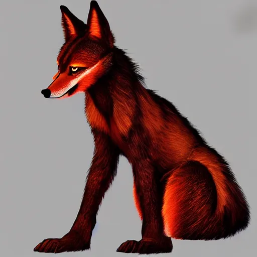 anthro furry female red wolf with fluffy tail wearing | Stable ...