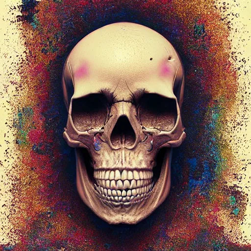 Image similar to portrait_of_a_melting_skull._intricate_abstract._psychedelic_liquod_embossed_intricate_artwork._by_Tooth_Wu_wlop_beeple_dan_mumford._octane_render_trending_on_artstat