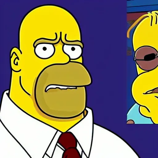 Prompt: A portrait of Dwayne Johnson, in the simpsons,