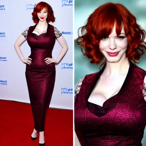 Prompt: Christina Hendricks with qipao dress,