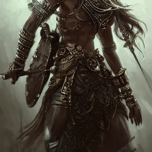 Image similar to beautiful extremely detailed intricate concept art depicting a warrior by wlop. shining jewelry. bcy. net