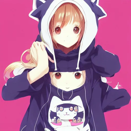 HD wallpaper girl wearing hoodie anime character white background  closeup  Wallpaper Flare