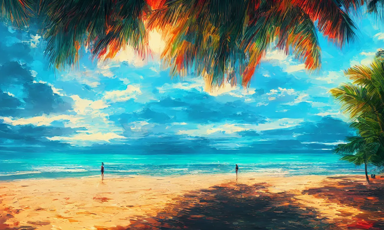 Image similar to paradise beach by alena aenami artworks in 4 k