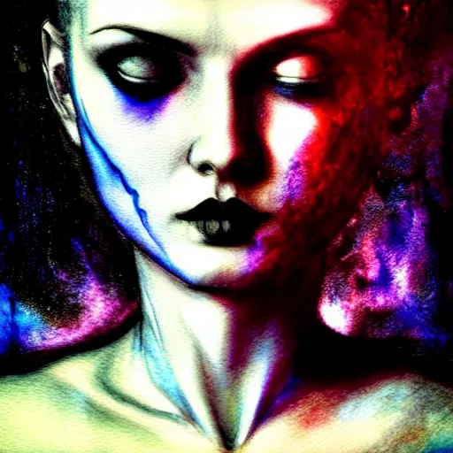 Image similar to the energy of dreams, 8 k resolution, beautiful, dark ambient, neoplasticism art, goth, marvel comics dslr hdr, art by artemisia gentileschi, water color, artstation, concept art, smooth, sharp focus, illustration, optical illusion