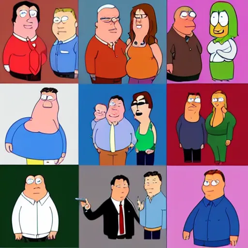 Image similar to family guy characters in real life