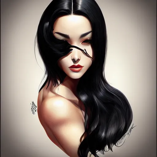 Image similar to woman with black hair by artgerm