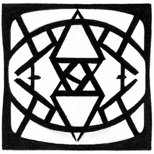 Image similar to wicca magik symbols, optical illusion escher, magical symbols