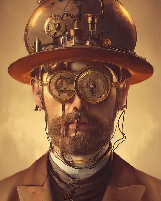 Prompt: epic portrait of victorian man scientist, steampunk, ethereal, highly detailed, intricate details, symmetry, golden ratio, photorealistic, 8k, hd, very sharp details, oil painting by rutkowski and stalenhag, artstation