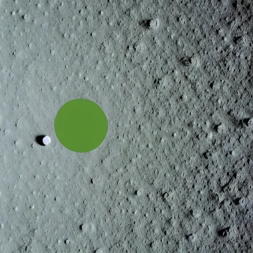 Image similar to a photography of a green soccer pitch on the moon, extreme long shot