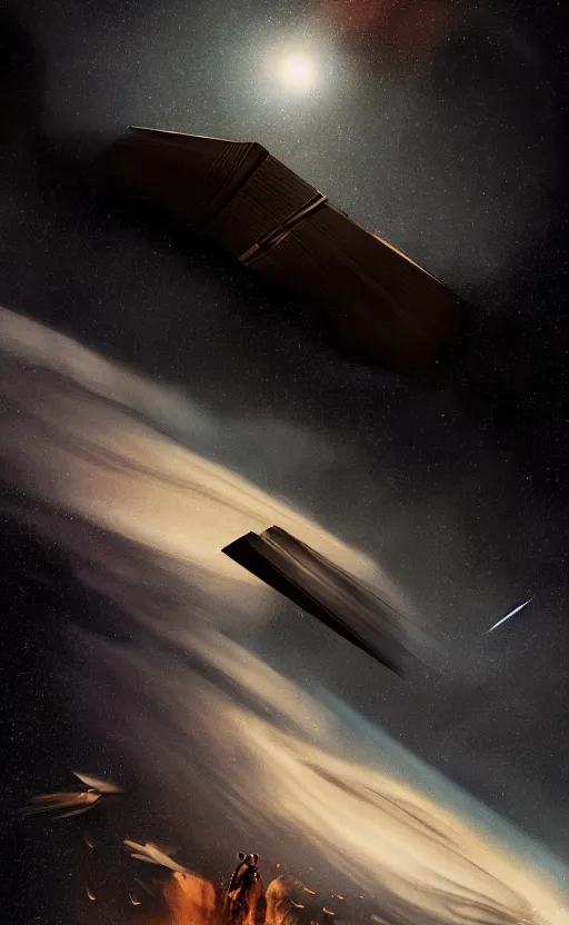 Prompt: a beautiful shot of the movie interstellar!!! by rembrandt, featured on artstation