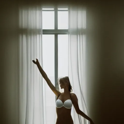 Premium Photo  Woman in white panties. rear view of woman in white panties  standing in front of the window
