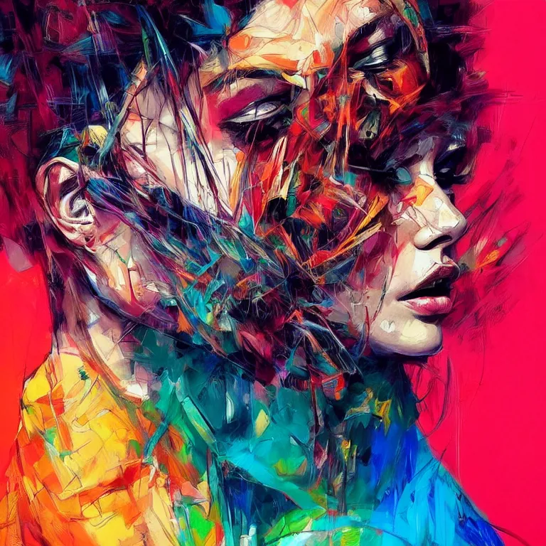 Prompt: beautiful portrait by hopare, masterpiece, vibrant vivid deep colors, sharp, intricate, highly detailed, artstation