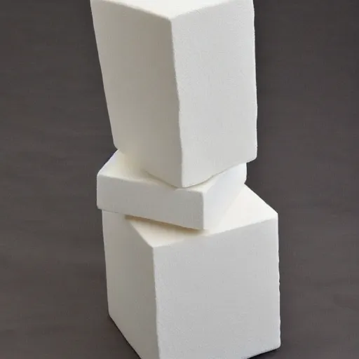 Image similar to abstract cubes sculpture made of soft cotton texture style by August Rodin