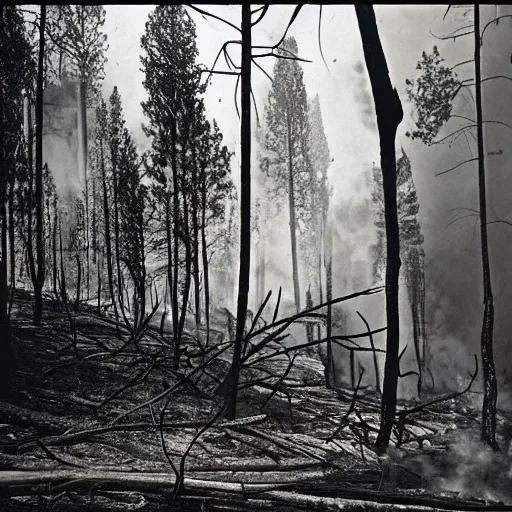 Image similar to “forest fire, 1900’s photo”