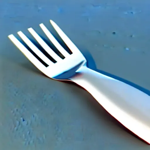 Image similar to a 3d object of a large fork, on its own, no background