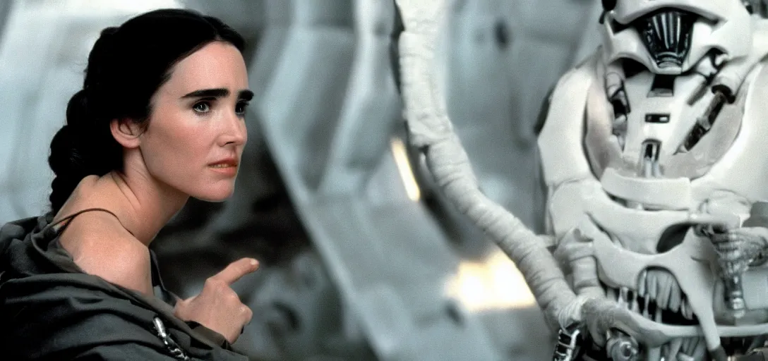 Image similar to a still of jennifer connelly in the empire strikes back (1980)