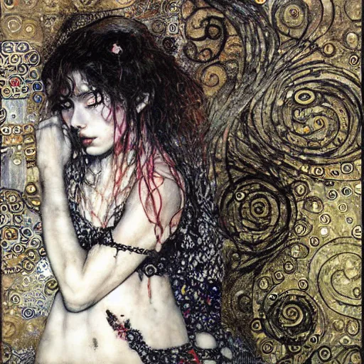 Image similar to deprived demon, intricate detail, klimt, royo, royo, whealan,