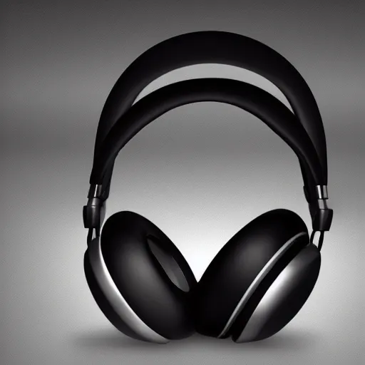 Image similar to product render of futuristic headphones worn upsidedown