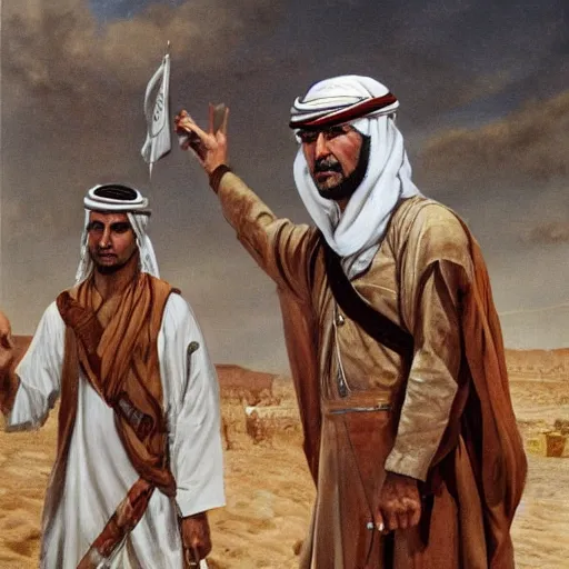 Image similar to Painting of Larry David leading the Great Arab Revolt