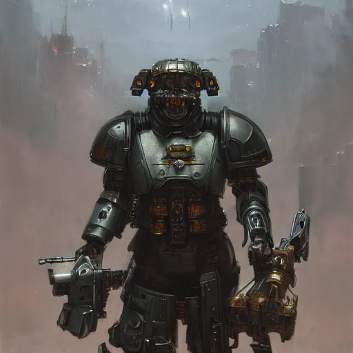 Image similar to warhammer 4 0 k emperor armor realistic cyborg anthropomorphic shiba inu scifi cyberpunk, portrait art by donato giancola and greg rutkowski, realistic face, digital art, trending on artstation, symmetry