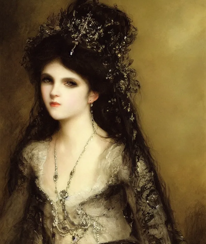 Image similar to gothic princess portrait by william - adolphe bouguerea, highly detailded