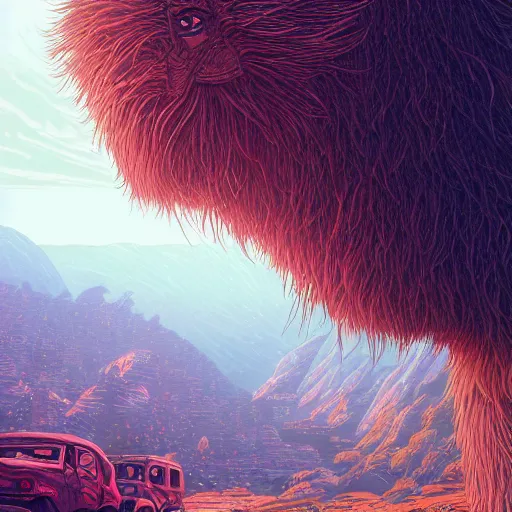 Image similar to the second coming of snuffleupagus by dan mumford, yusuke murata, makoto shinkai, ross tran, cosmic, heavenly, god rays, intricate detail, cinematic, 8 k, cel shaded, unreal engine, featured on artstation, pixiv