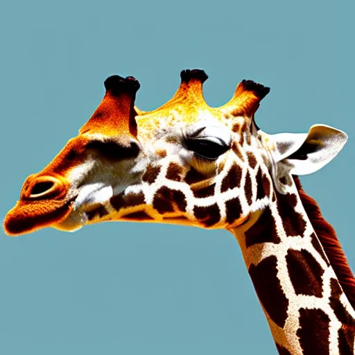 Image similar to giraffe standing on a giraffe, sharp focus, volumetric light, high details