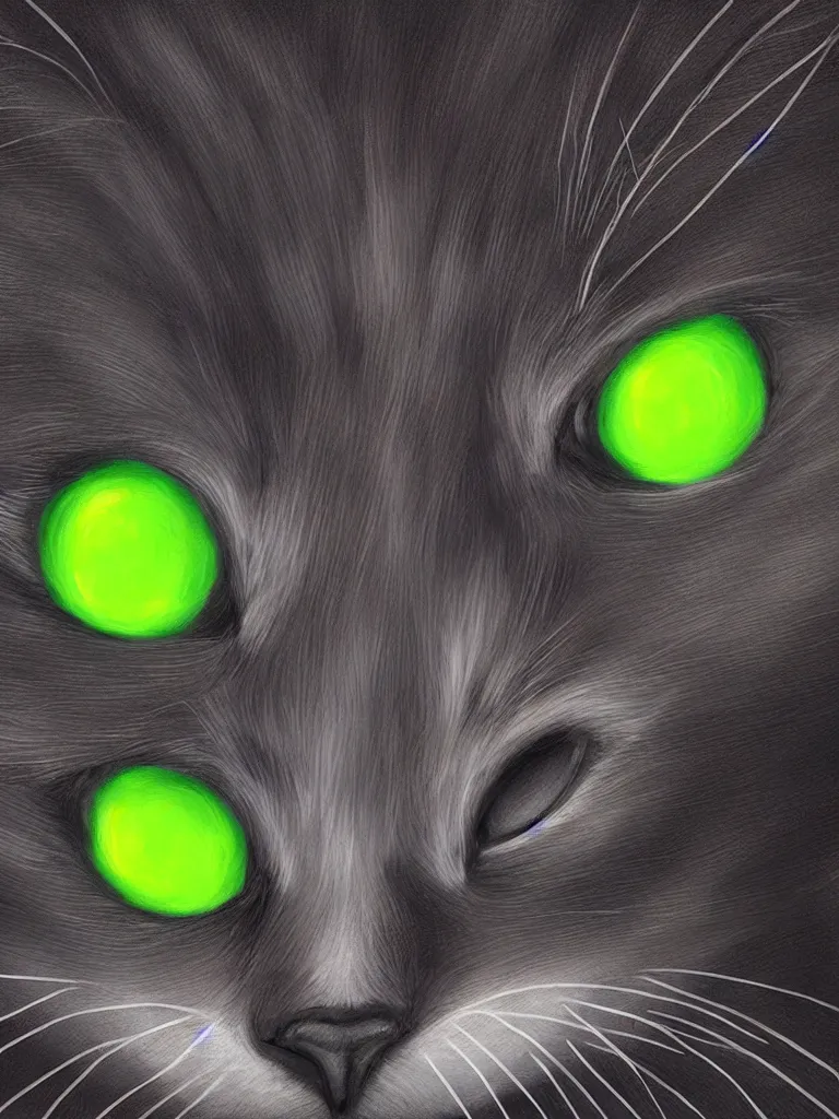 Image similar to cats with neon eyes by disney concept artists, blunt borders, rule of thirds