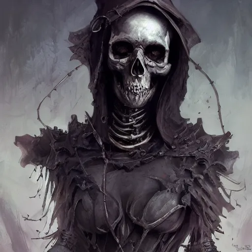 Prompt: black Death skeleton, by Stanley Artgerm Lau, WLOP, Rossdraws, James Jean, Andrei Riabovitchev, Marc Simonetti, Yoshitaka Amano, ArtStation, CGSociety.