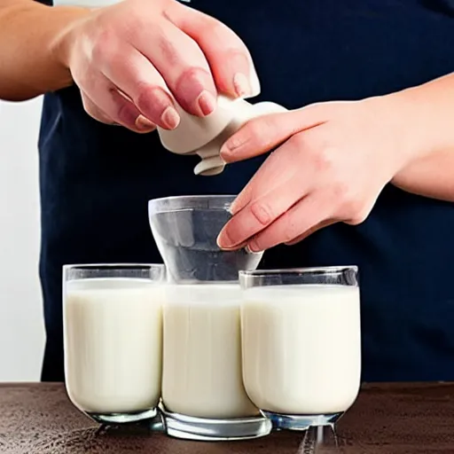 Prompt: hand held milk maker