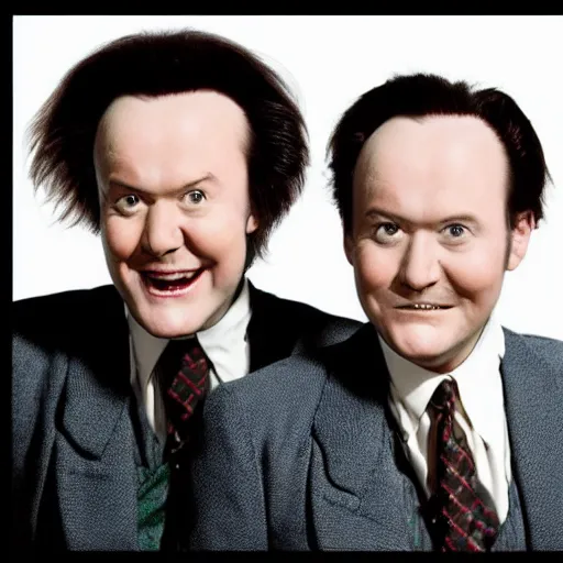 Image similar to reeves and mortimer conjoined at the forehead