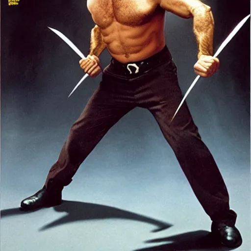 Prompt: Robin Williams as Wolverine, Entertainment Weekly cover shoot