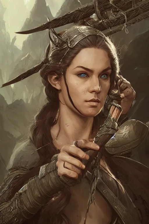 Image similar to dirty survivalist elven archer, highly detailed, d & d, fantasy, portrait, highly detailed, headshot, digital painting, trending on artstation, concept art, sharp focus, illustration, art by artgerm and greg rutkowski and magali villeneuve