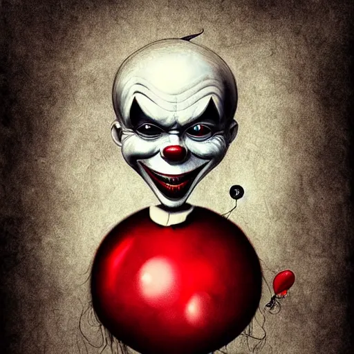 Image similar to surrealism grunge cartoon portrait sketch of the slender man with a wide smile and a red balloon by - michael karcz, loony toons style, pennywise style, horror theme, detailed, elegant, intricate