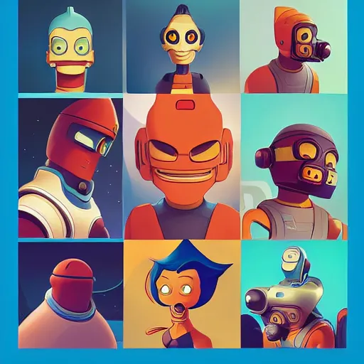 Prompt: face icon stylized minimalist futurama, loftis, cory behance hd by jesper ejsing, by rhads, makoto shinkai and lois van baarle, ilya kuvshinov, rossdraws global illumination