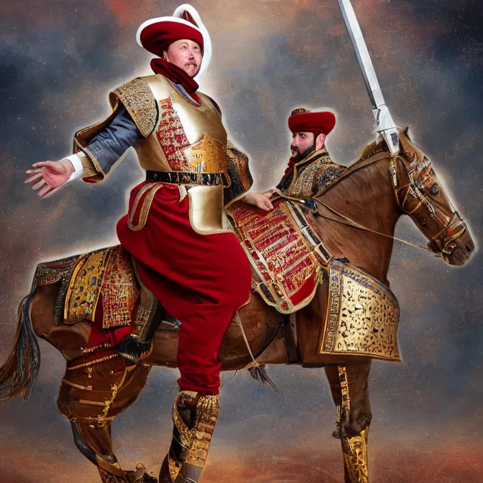 Prompt: full length photo of elon musk as an ottoman warrior, highly detailed, 4 k, hdr, smooth, sharp focus, high resolution, award - winning photo