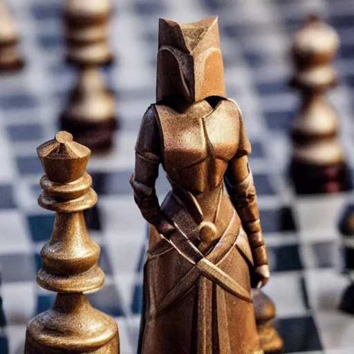 Image similar to anya taylor - joy as a chess piece