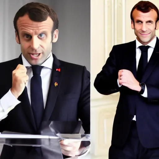 Prompt: Emmanuel Macron in a JoJo\'s Bizarre Adventure style